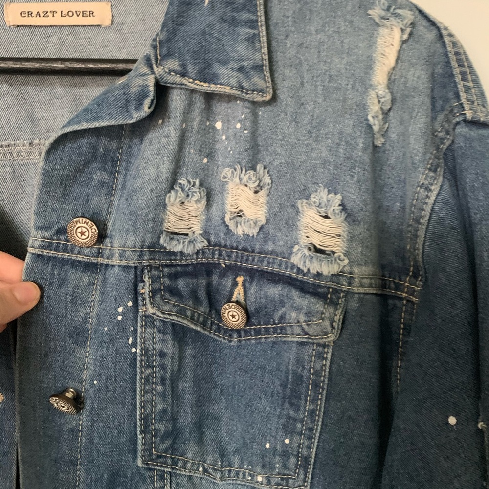 Nasty Gal Distressed Oversized Denim Jacket - Picture 4 of 7